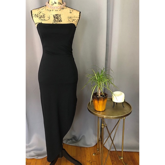 BEBE Strapless Asymmetrical Hem Dress - Picture 1 of 5